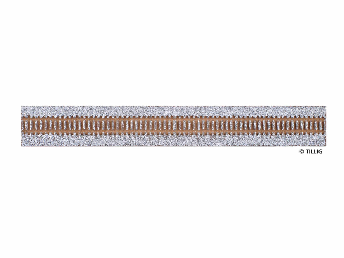 Tillig 86351 Gleisbettung Modellgleis hell (grau) für gerades Gleis Länge 332 mm (G1, G2, G4, G5)...