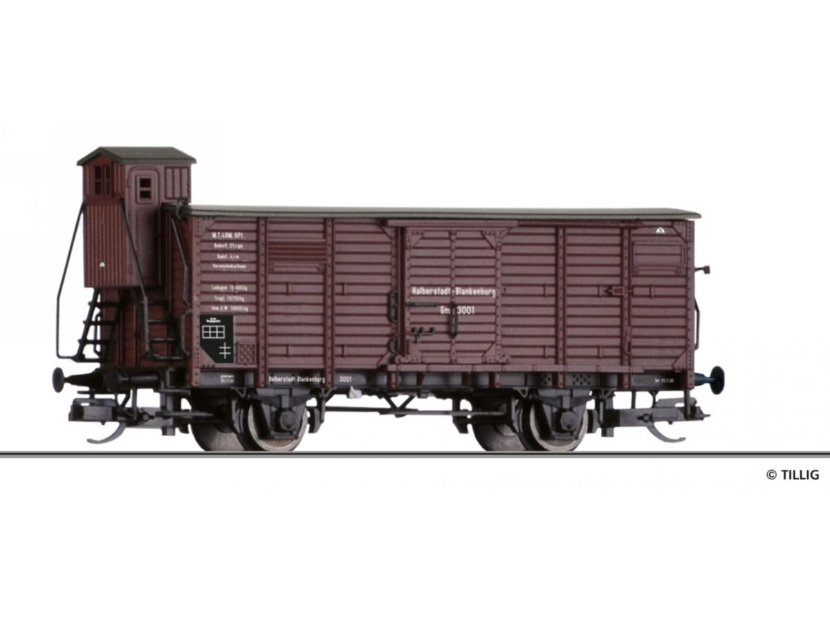 Tillig 17929 Gedeckter Güterwagen Gm der Halberstadt-Blankenburger Eisenbahn, Ep. II...